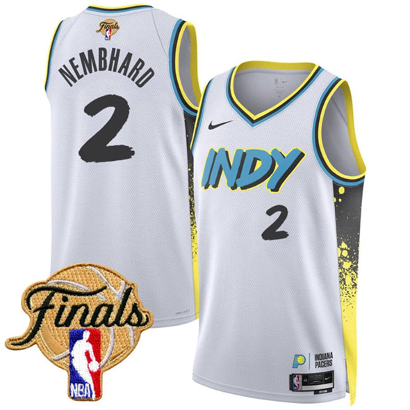 Indiana Pacers #2 Andrew Nembhard White 2024-25 City Edition Stitched Basketball Jersey Indiana Pacers #2 Andrew Nembhard White 2024-25 City Edition Stitched Basketball Jersey