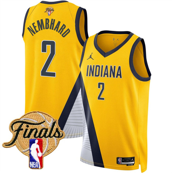 Indiana Pacers #2 Andrew Nembhard Yellow 2025 Finals Statement Edition Stitched Basketball Jersey