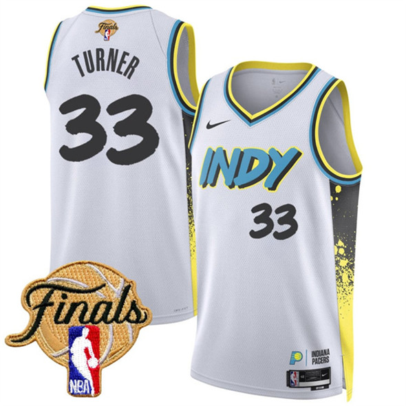 Indiana Pacers #33 Myles Turner White 2024-25 City Edition Stitched Basketball Jersey Indiana Pacers #33 Myles Turner White 2024-25 City Edition Stitched Basketball Jersey
