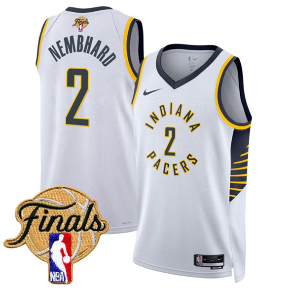 Indiana Pacers #2 Andrew Nembhard White 2025 Finals Association Edition Stitched Basketball Jersey Indiana Pacers #2 Andrew Nembhard White 2025 Finals Association Edition Stitched Basketball Jersey