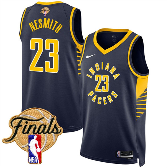Indiana Pacers #23 Aaron Nesmith Navy 2025 Finals Icon Edition Stitched Basketball Jersey Indiana Pacers #23 Aaron Nesmith Navy 2025 Finals Icon Edition Stitched Basketball Jersey