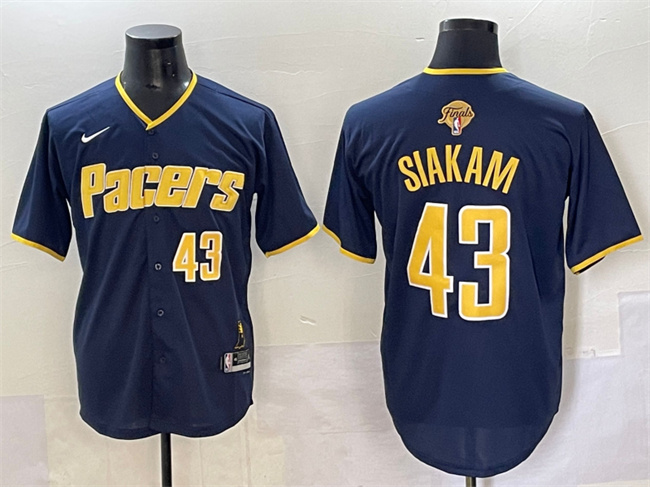 Indiana Pacers #43 Pascal Siakam Navy 2025 Finals Vapor Stitched Baseball Jersey Indiana Pacers #43 Pascal Siakam Navy 2025 Finals Vapor Stitched Baseball Jersey