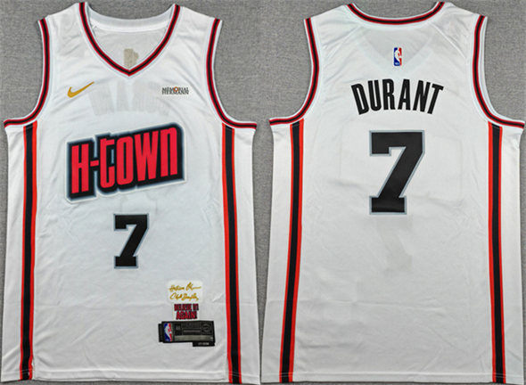 Houston Rockets #7 Kevin Durant White 2024-25 City Edition Stitched Jersey