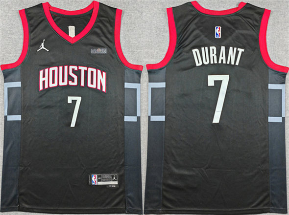Houston Rockets #7 Kevin Durant Black Statement Edition Stitched Jersey