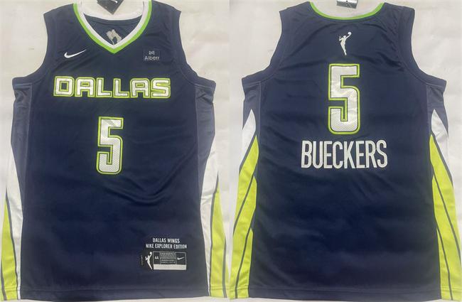 Dallas Wings #5 Paige Bueckers Navy Stitched Basketball Jerseys