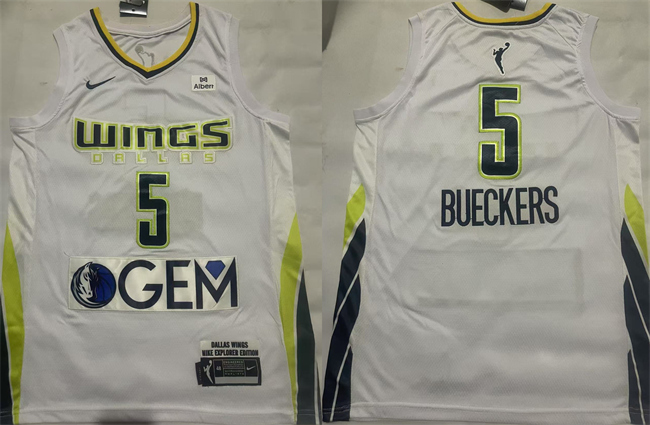 Dallas Wings #5 Paige Bueckers White 2025 Stitched Basketball Jersey