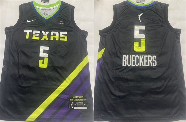 Dallas Wings #5 Paige Bueckers Black Stitched Basketball Jersey