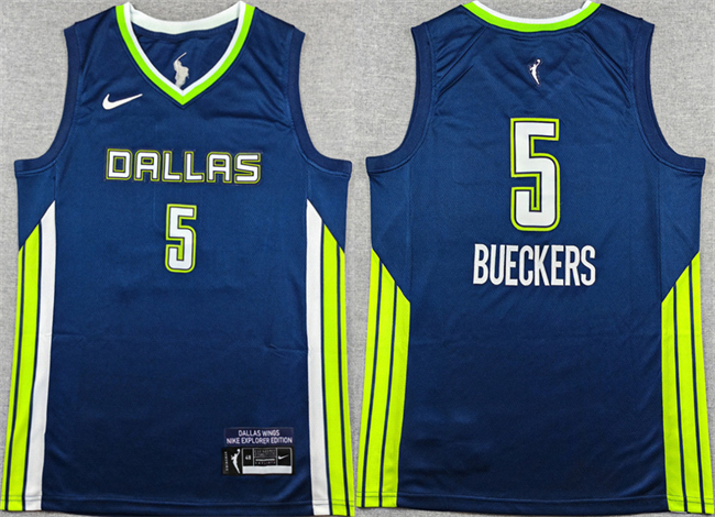 Dallas Wings #5 Paige Bueckers Navy Stitched Basketball Jersey