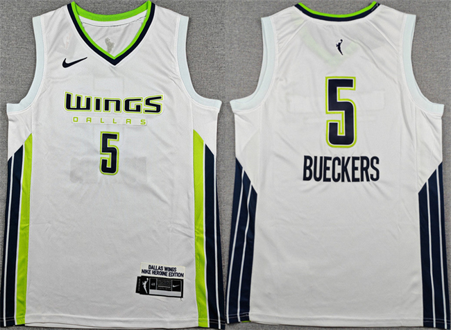 Dallas Wings #5 Paige Bueckers White Stitched Basketball Jersey