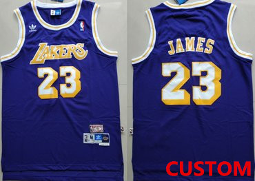 Los Angeles Lakers Custom Purple Hardwood Classics Jersey