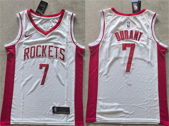 Houston Rockets #7 Kevin Durant White 2025 Association Edition Stitched Jersey