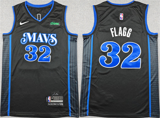 Dallas Mavericks #32 Cooper Flagg Black City Edition Stitched Basketball Jersey