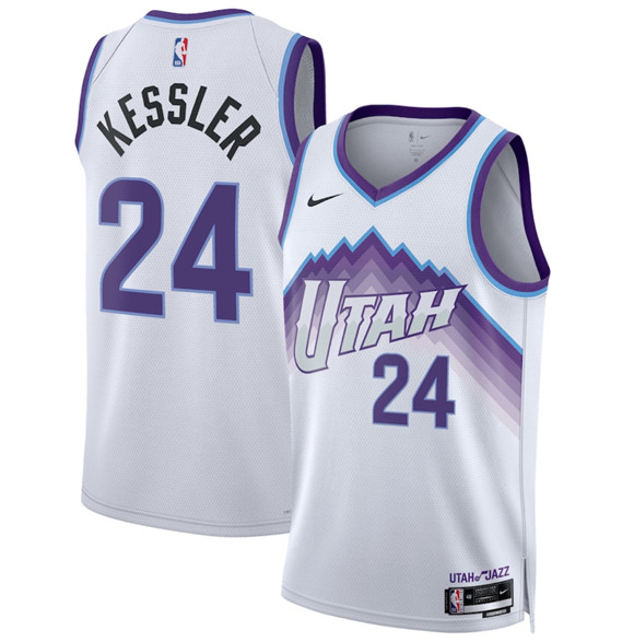 Utah Jazz #24 Walker Kessler White 2025 Association Edition Stitched Basketball Jersey