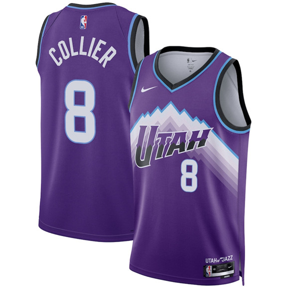 Utah Jazz #8 Isaiah Collier Purple 2025 Icon Edition Stitched Basketball Jersey