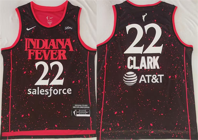 Indiana Fever #22 Caitlin Clark Black Red Stitched Jersey