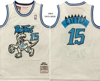 Toronto Raptors #15 Vince Carter White 1998 Throwback Swingman Jersey