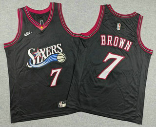 Youth Philadelphia 76ers #7 Jaylen Brown Black 2026 Classic Edition Stitched Jersey Youth Philadelphia 76ers #7 Jaylen Brown Black 2026 Classic Edition Stitched Jersey
