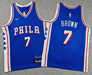 Youth Philadelphia 76ers #7 Jaylen Brown Royal 2026 Icon Edition Stitched Jersey Youth Philadelphia 76ers #7 Jaylen Brown Royal 2026 Icon Edition Stitched Jersey