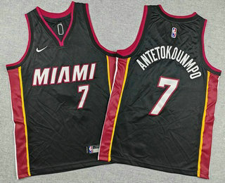 Youth Miami Heat #7 Giannis Antetokounmpo Black Icon Swingman Jersey Youth Miami Heat #7 Giannis Antetokounmpo Black Icon Swingman Jersey