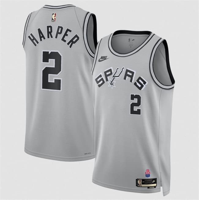 San Antonio Spurs #2 Dylan Harper Silver 2026-27 Classic Edition Stitched Basketball Jersey