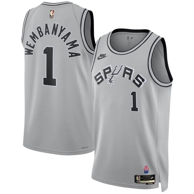 San Antonio Spurs #1 Victor Wembanyama Silver 2026-27 Classic Edition Stitched Basketball Jersey