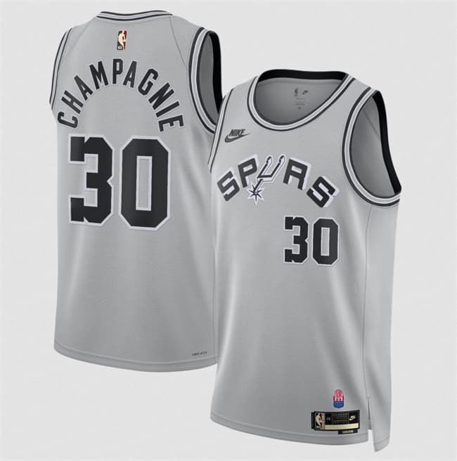 San Antonio Spurs #30 Julian Champagnie Silver 2026-27 Classic Edition Stitched Basketball Jersey