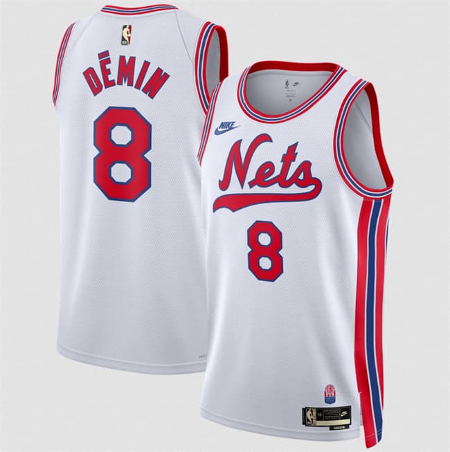 Brooklyn Nets #8 Egor Demin White 2026-27Classic Edition Stitched Basketball Jersey