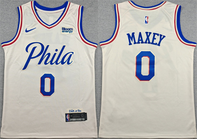 Philadelphia 76ers #0 Tyrese Maxey Cream City Edition Swingman Stitched Jersey