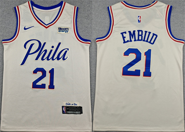 Philadelphia 76ers #21 Joel Embiid Cream City Edition Swingman Stitched Jersey