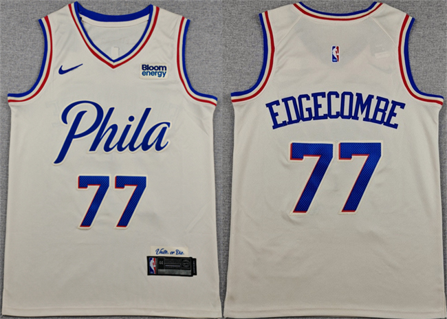 Philadelphia 76ers #77 V. J. Edgecombe Cream City Edition Swingman Stitched Jersey