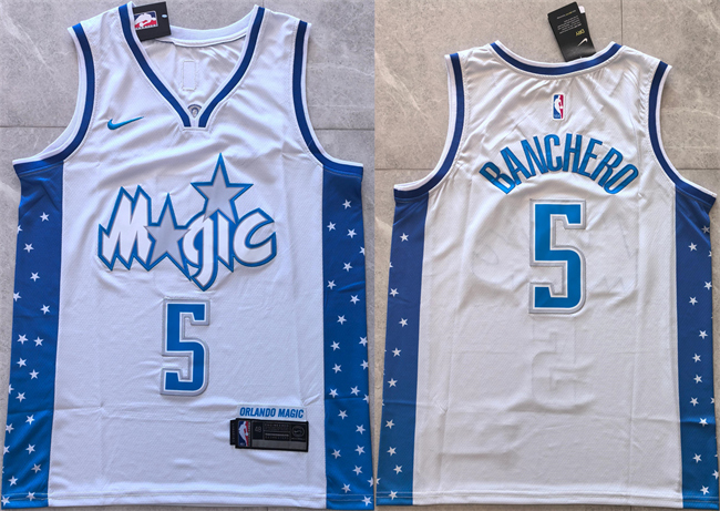 Orlando Magic #5 Paolo Banchero Silver 2025-26 City Edition Stitched Basketball Jersey