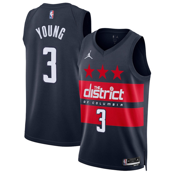 Washington Wizards #33 Kyle Kuzma Navy 2024-25 Statement Edition Stitched Basketball Jersey
