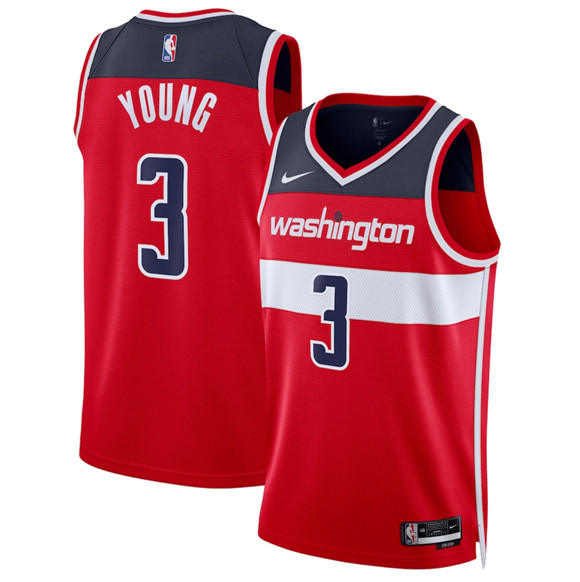 Washington Wizards #3 CJ McCollum Red Icon Edition Stitched Basketball Jersey