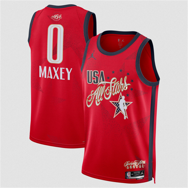 NBA 2026 All-Star #0 Tyrese Maxey Red Stitched Basketball Jersey