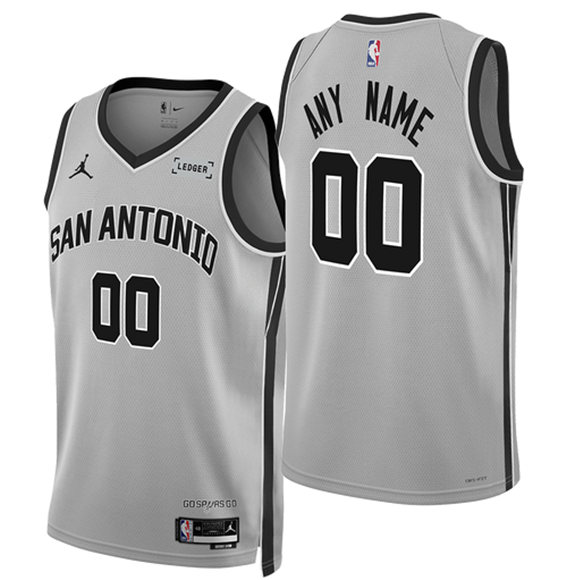 San Antonio Spurs ActiVE Player Custom Silver 2025-26 Statement Edition Stitched Basketball Jersey San Antonio Spurs ActiVE Player Custom Silver 2025-26 Statement Edition Stitched Basketball Jersey