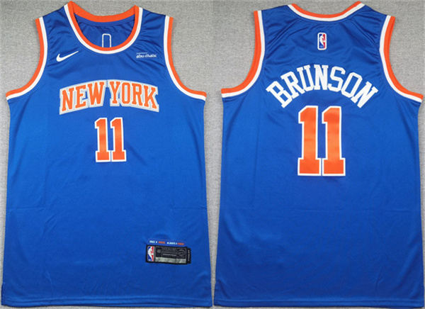 New York Knicks #11 Jalen Brunson Blue Icon Edition Edition Stitched Basketball Jersey