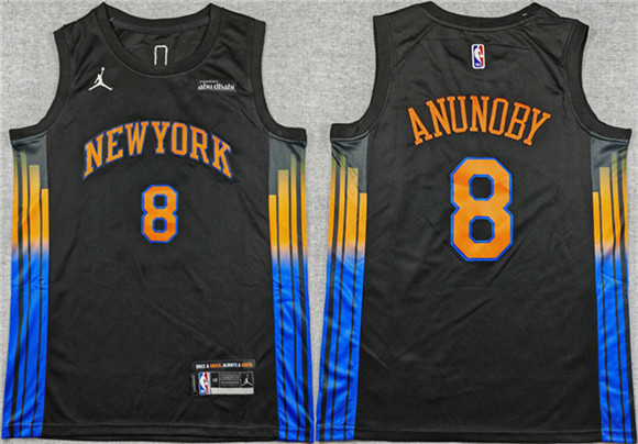 New York Knicks #8 OG Anunoby Statement Edition Stitched Jersey