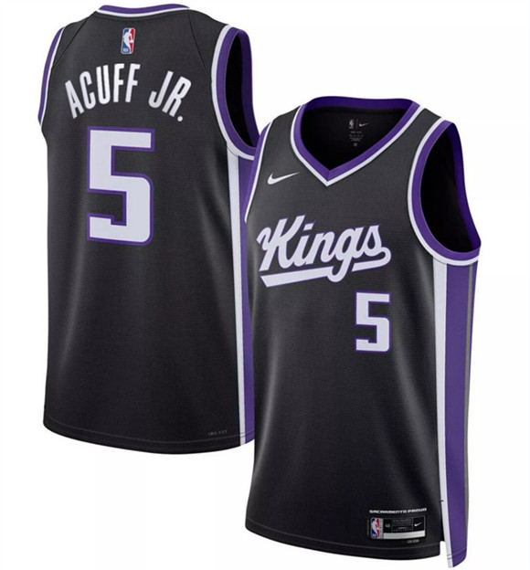 Sacramento Kings #5 Darius Acuff Jr Black 2026 Draft Icon Edition Swingman Stitched Jersey
