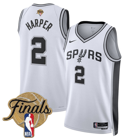 San Antonio Spurs #2 Dylan Harper White 2026 Finals Patch Association Edition Stitched Basketball Jersey