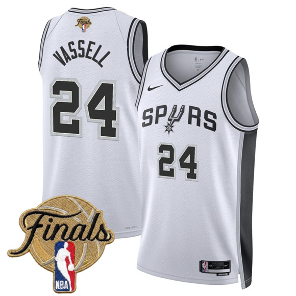 San Antonio Spurs #24 Devin Vassell White 2026 Finals Patch Association Edition Stitched Basketball Jersey