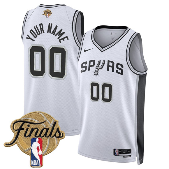 San Antonio Spurs Active Player Custom White 2026 Finals Patch Association Edition Stitched Basketball Jersey San Antonio Spurs Active Player Custom White 2026 Finals Patch Association Edition Stitched Basketball Jersey