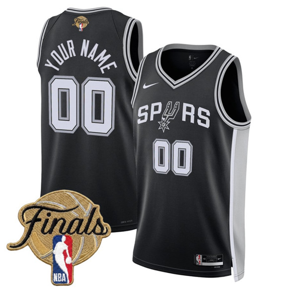 San Antonio Spurs Active Player Custom Black 2026 Finals Patch Icon Edition Stitched Basketball Jersey San Antonio Spurs Active Player Custom Black 2026 Finals Patch Icon Edition Stitched Basketball Jersey