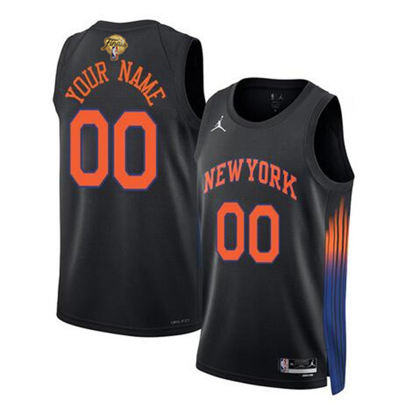 New Yok Knicks Active Player Custom Black 2026 Finals Patch Statement Edition Stitched Basketball Jersey New Yok Knicks Active Player Custom Black 2026 Finals Patch Statement Edition Stitched Basketball Jersey
