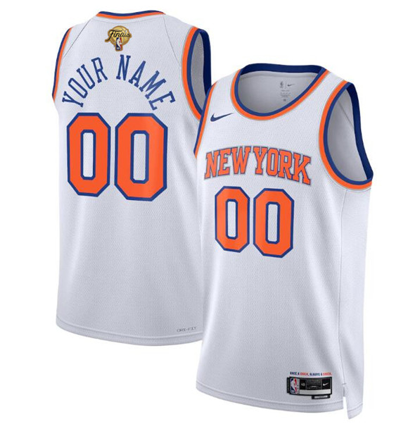New Yok Knicks Active Player Custom White 2026 Finals Patch Association Edition Stitched Basketball Jersey New Yok Knicks Active Player Custom White 2026 Finals Patch Association Edition Stitched Basketball Jersey