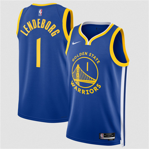 Golden State Warriors #1 Yaxel Lendeborg Blue 2026 Draft Icon Edition Stitched Basketball Jersey