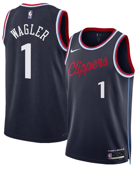 Los Angeles Clippers #1 Keaton Wagler Navy 2026 Draft City Edition Stitched Jersey