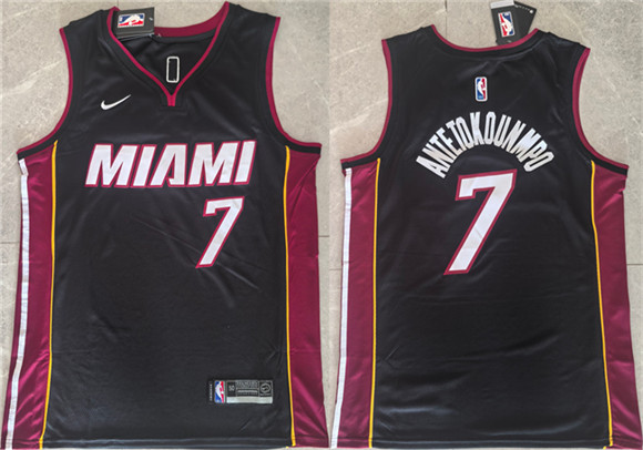 Miami Heat #7 Giannis Antetokounmpo Black 2026 Icon Edition Swingman Stitched Basketball Jersey