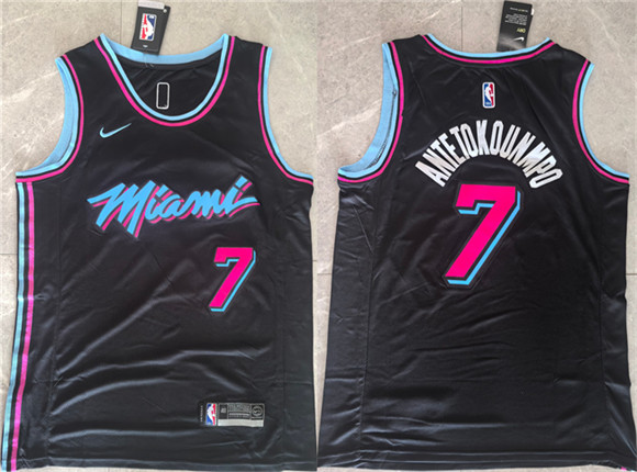 Miami Heat #7 Giannis Antetokounmpo Black 2026 Original Vice Nights Swingman Stitched Basketball Jersey