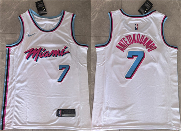Miami Heat #7 Giannis Antetokounmpo White 2026 Stitched Basketball Jersey