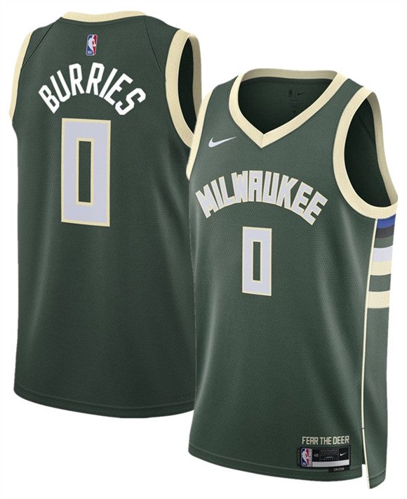Milwaukee Bucks #0 Brayden Burries Green 2026 Draft Icon Edition Stitched Basketball Jersey